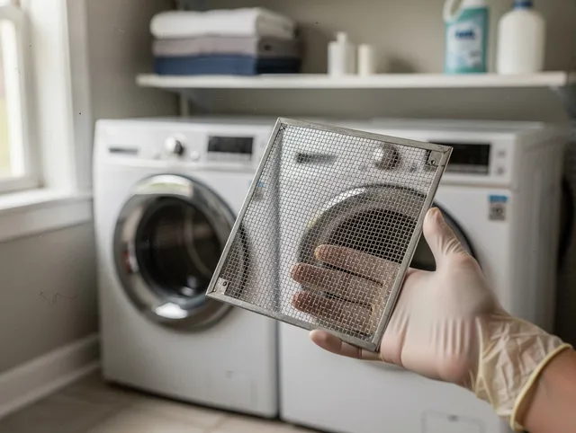 Coventry Dryer Vent Cleaning specialist performing detailed lint trap cleaning service in Coventry